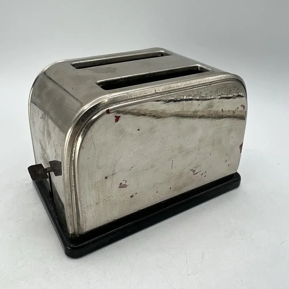 Vintage Chrome Children's Toy Toaster Black Cord 5.5